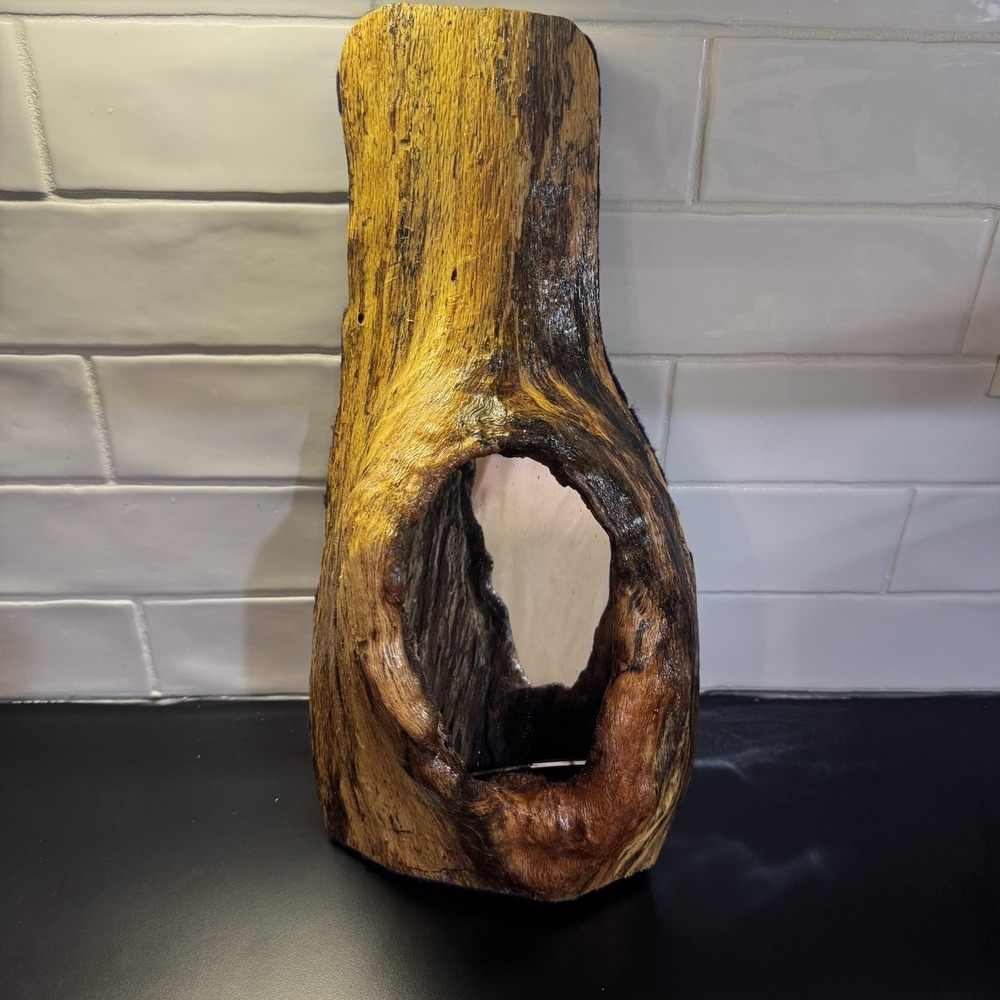 Driftwood Mirror with Large Hole Wood Working Decor Hobbit Nature Cabin Witchy